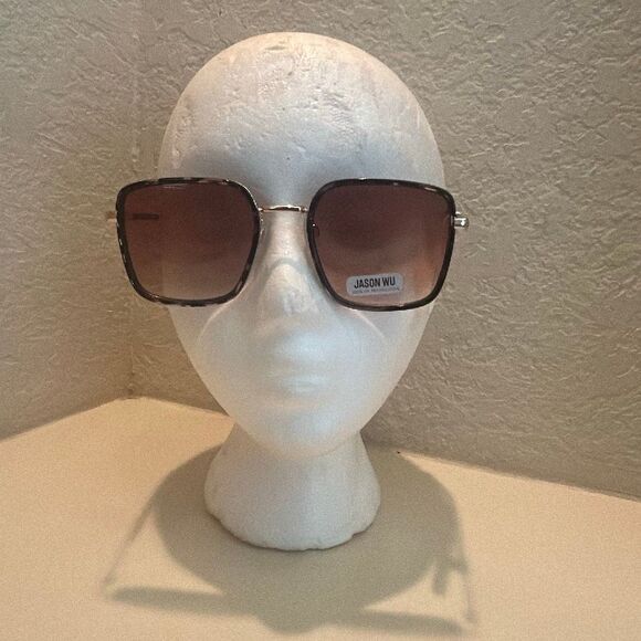 Jason Wu Oversized Square Sunglasses Brown Gold Tortoise Shell Statement NWT main image 8